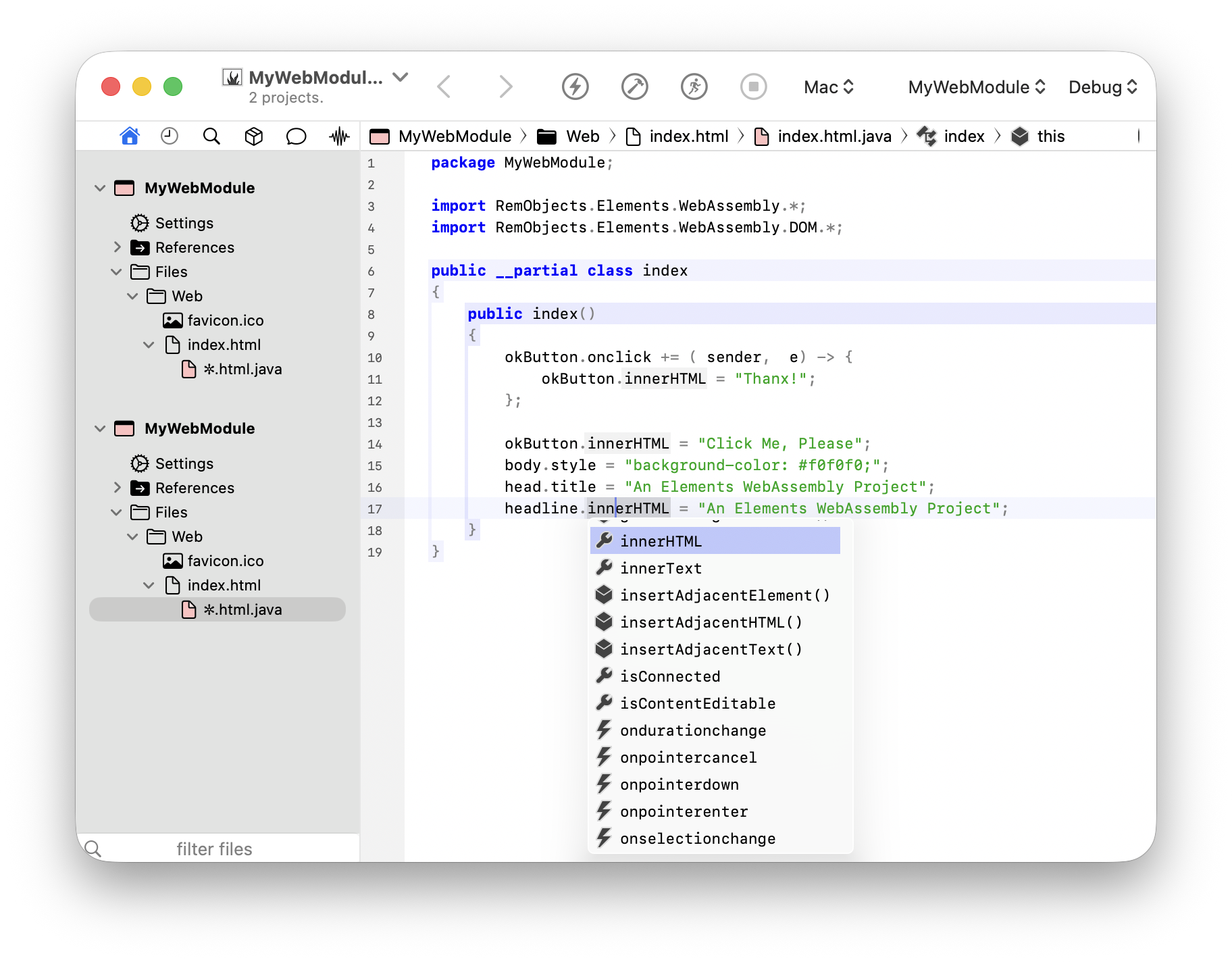 Iodine for WebAssembly