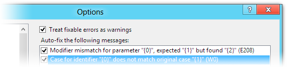 Auto-Fix: Options
