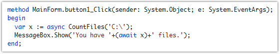 The "await" keyword in action